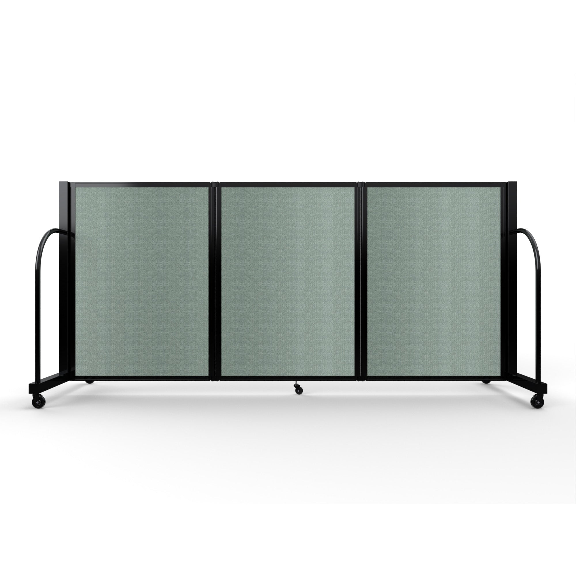 Screenflex Full Motion Divider, 4' x 8'7", Black Frame, Sea Green