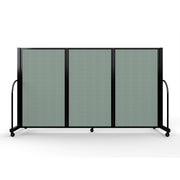 Screenflex Full Motion Divider, 4' x 8'7", Black Frame, Sea Green