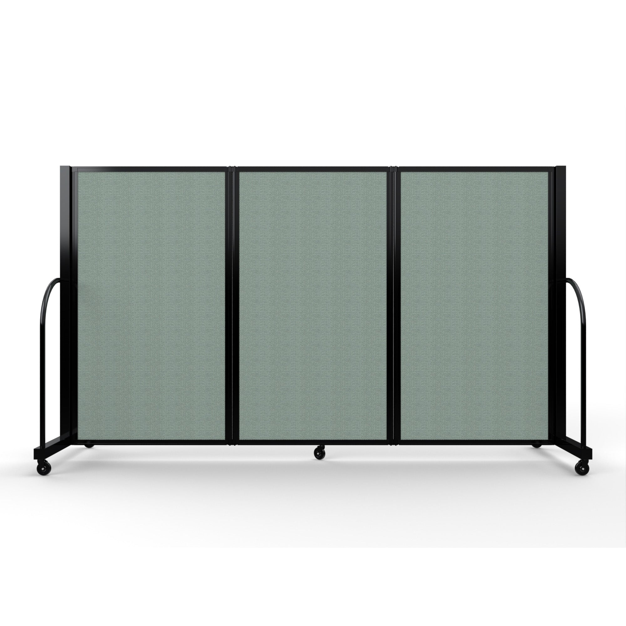 Screenflex Full Motion Divider, 4' x 8'7", Black Frame, Sea Green