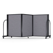 Screenflex Full Motion Divider, 4' x 8'7", Black Frame, Select Gray fabric