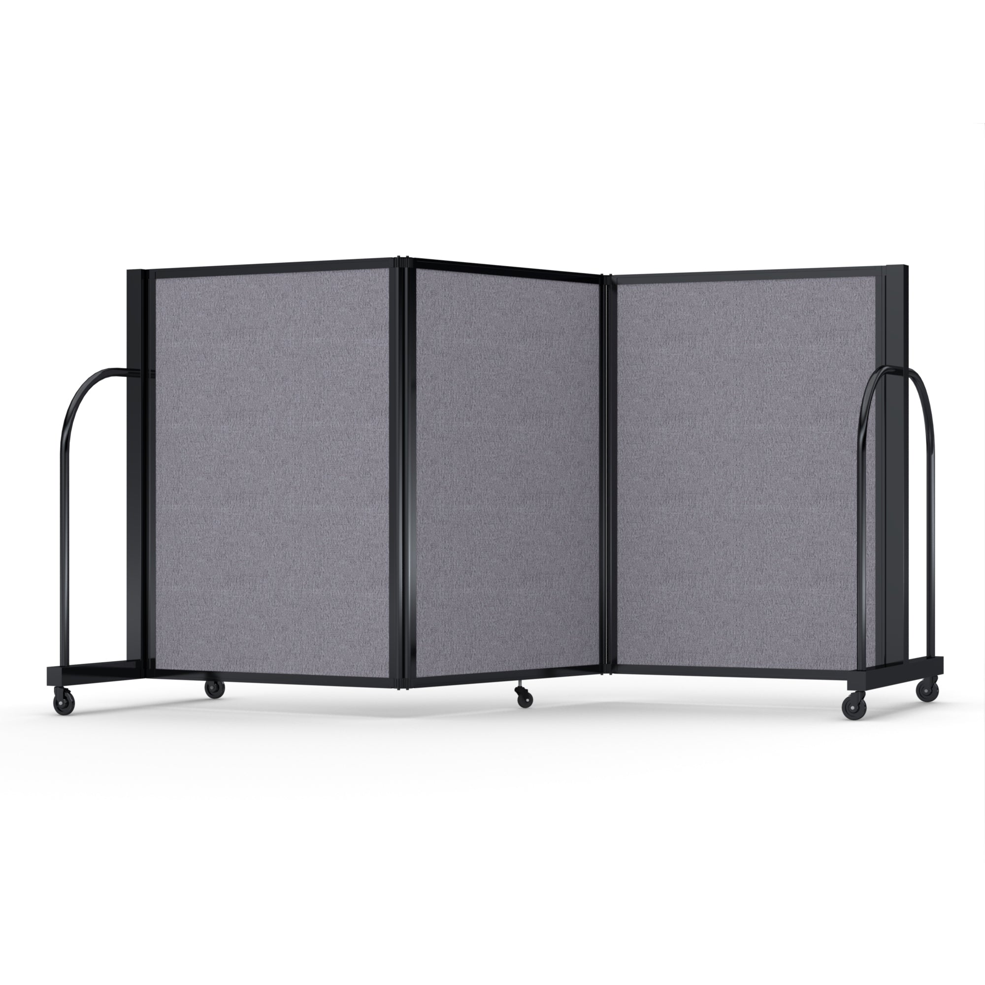 Screenflex Full Motion Divider, 4' x 8'7", Black Frame, Select Gray fabric