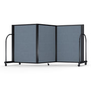 Screenflex Full Motion Divider, 4' x 8'7", Black Frame, Summer Blue