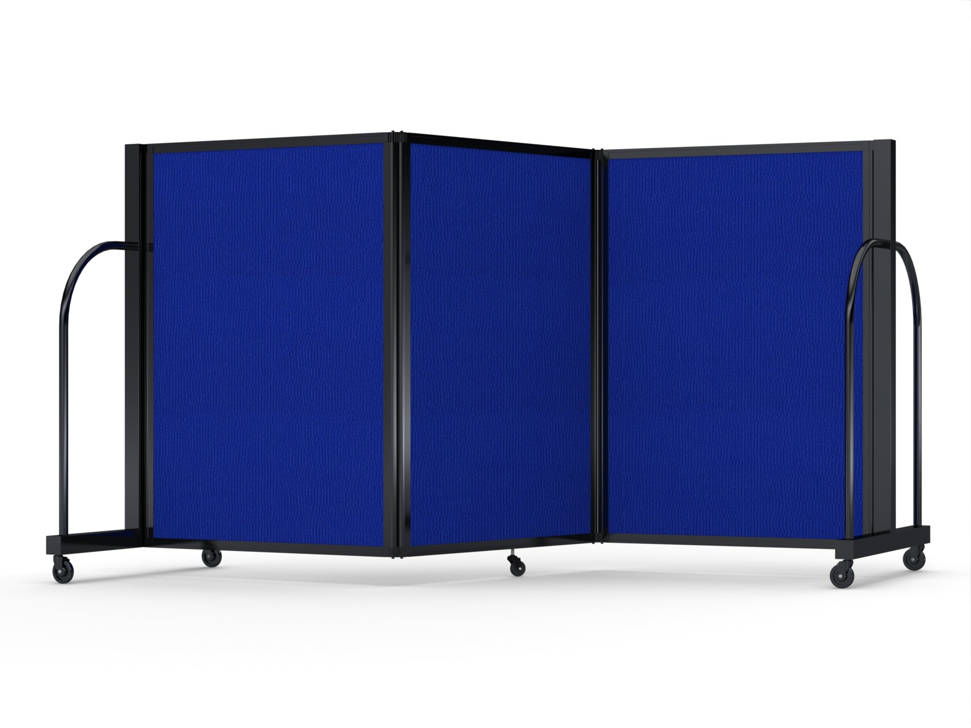 Screenflex Full Motion Divider, 4' x 8'7", Black Frame, Royal Blue