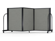 Screenflex Full Motion Divider, 4' x 8'7", Black Frame, Gray Smoke