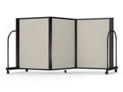 Screenflex Full Motion Divider, 4' x 8'7", Black Frame, Sand
