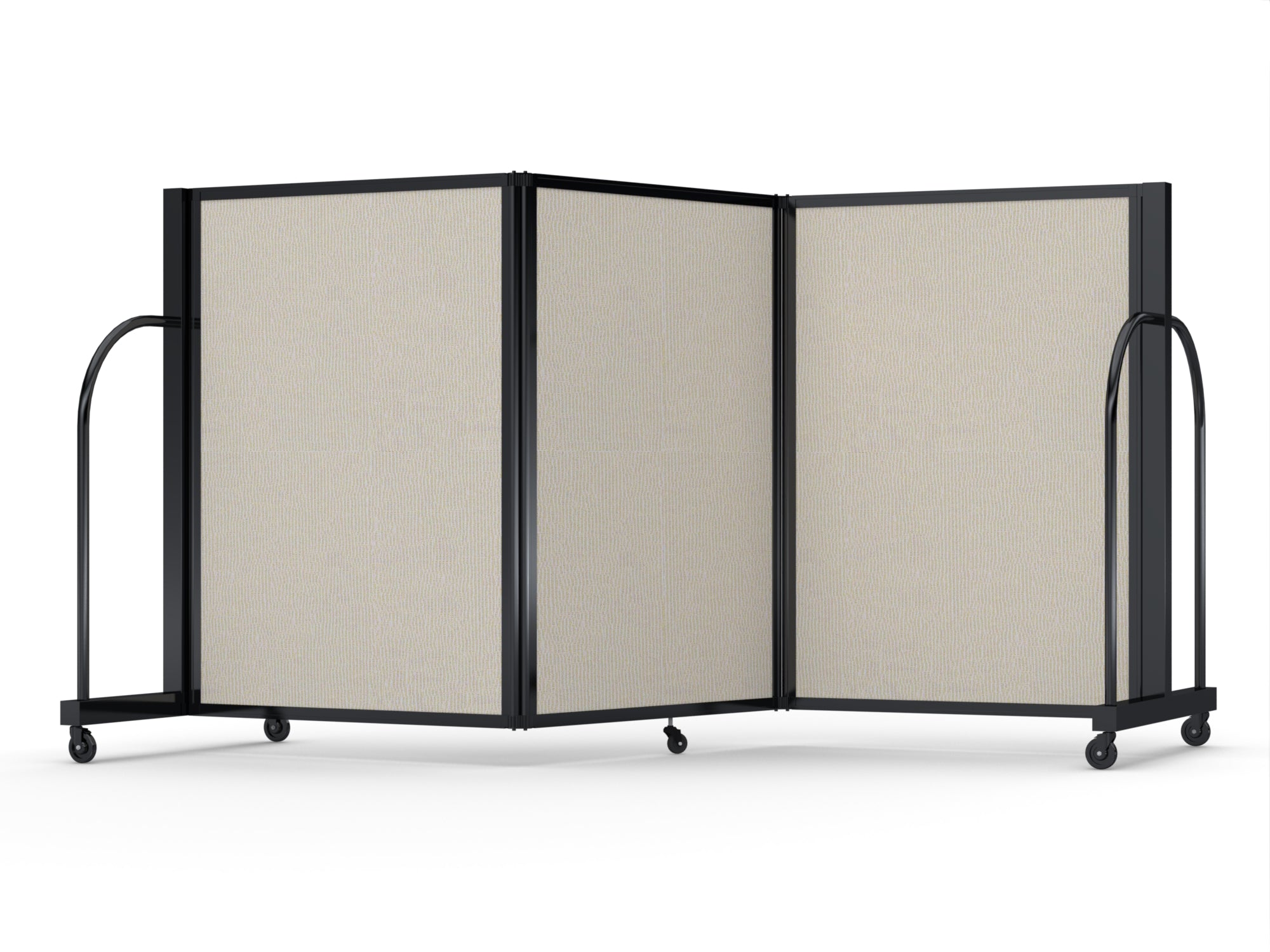 Screenflex Full Motion Divider, 4' x 8'7", Black Frame, Sand