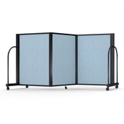 Screenflex Full Motion Divider, 4' x 8'7", Black Frame, Blue Tide Vinyl