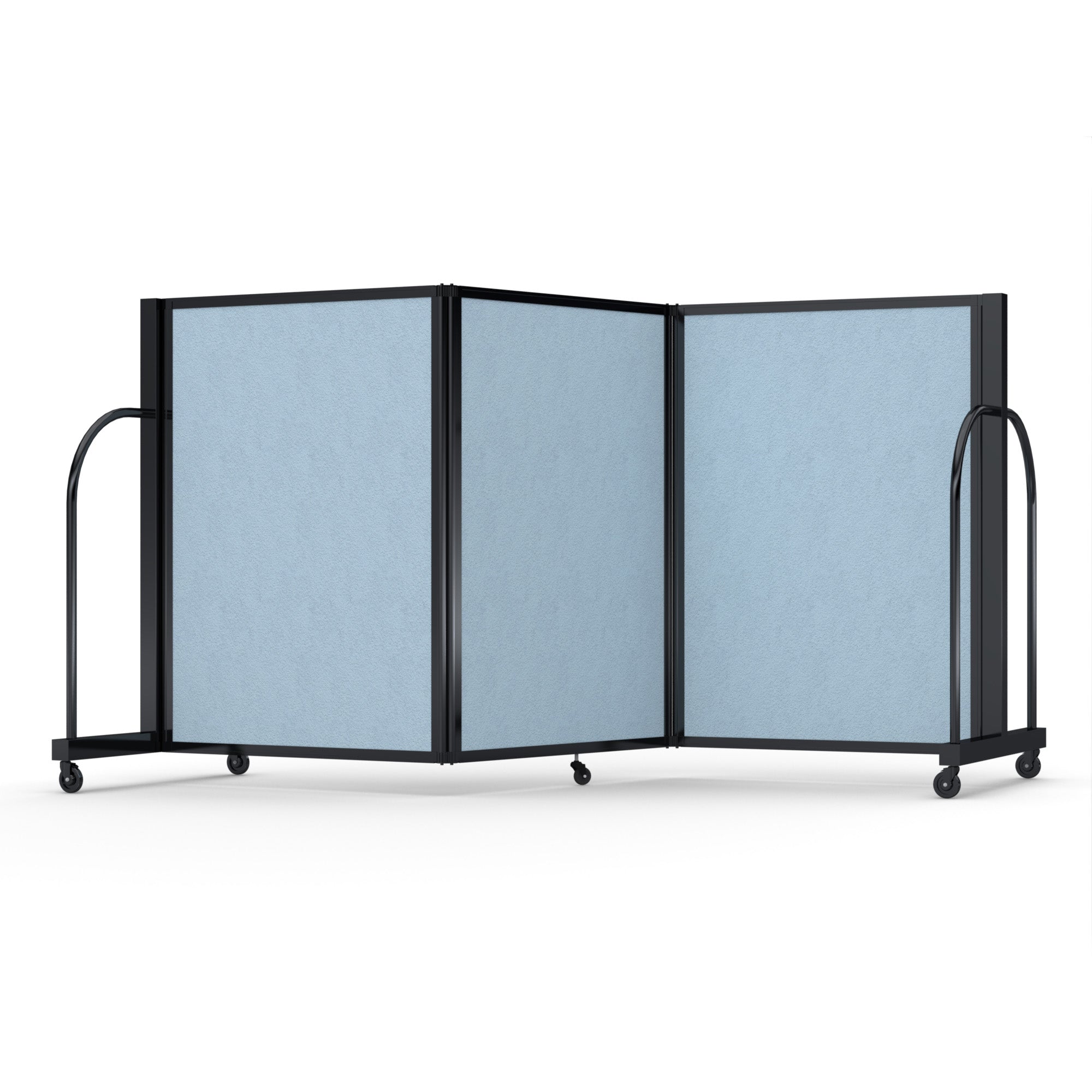 Screenflex Full Motion Divider, 4' x 8'7", Black Frame, Blue Tide Vinyl
