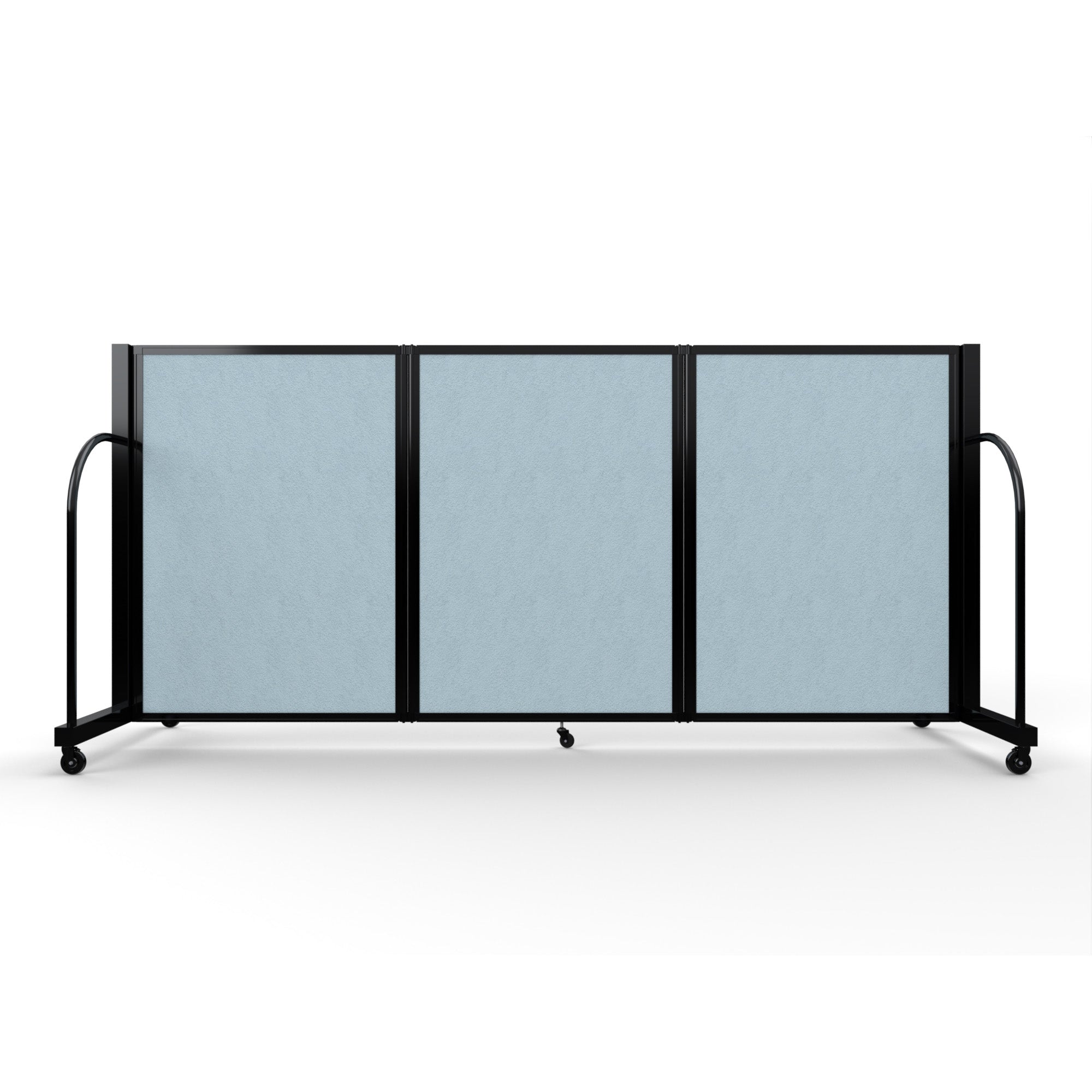 Screenflex Full Motion Divider, 4' x 8'7", Black Frame, Blue Tide Vinyl