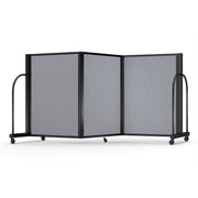 Screenflex Full Motion Divider, 4' x 8'7", Black Frame, Granite Vinyl