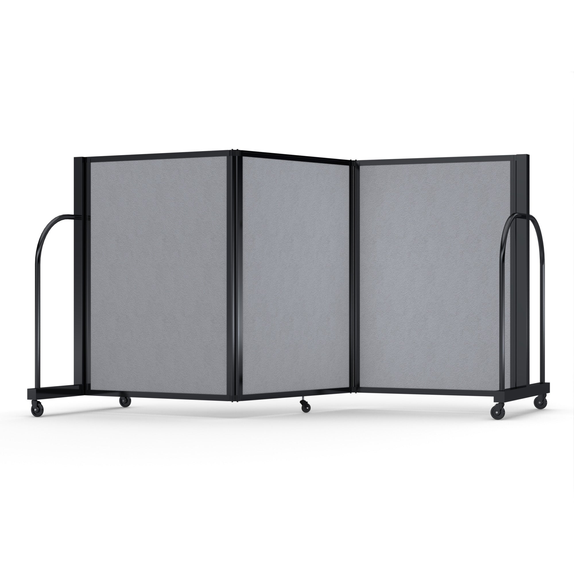 Screenflex Full Motion Divider, 4' x 8'7", Black Frame, Granite Vinyl