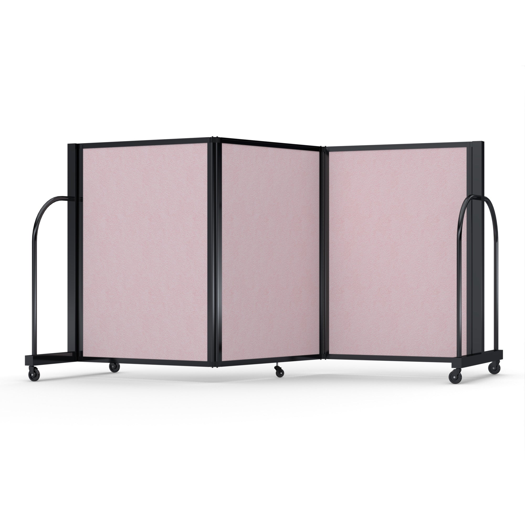 Screenflex Full Motion Divider, 4' x 8'7", Black Frame, Raspberry Mist Vinyl