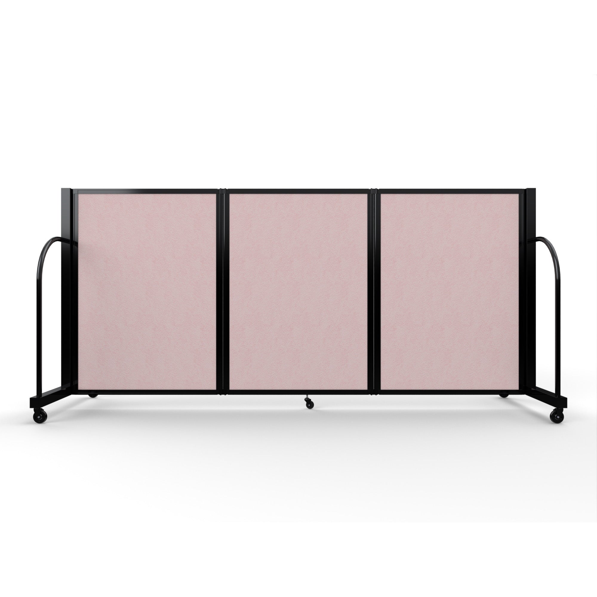 Screenflex Full Motion Divider, 4' x 8'7", Black Frame, Raspberry Mist Vinyl