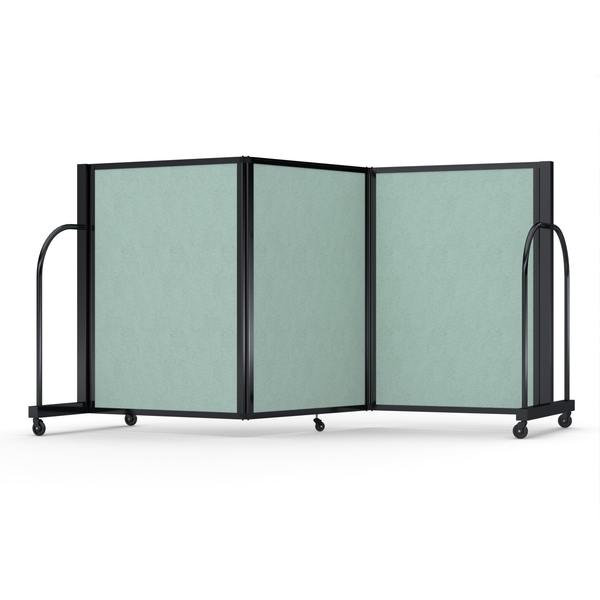 Screenflex Full Motion Divider, 4' x 8'7", Black Frame, Mint Vinyl