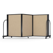 Screenflex Full Motion Divider, 4' x 8'7", Black Frame, Sandalwood Vinyl
