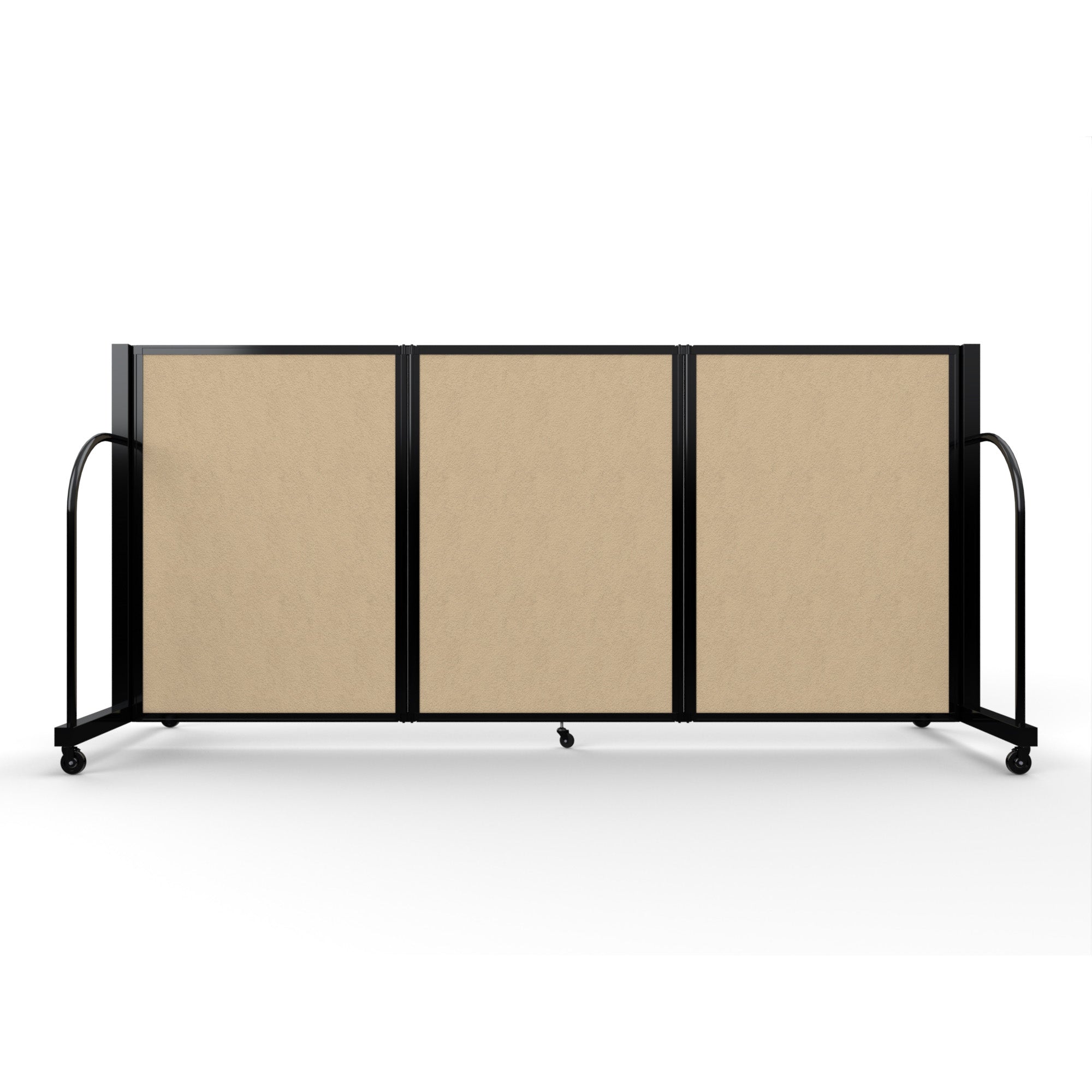 Screenflex Full Motion Divider, 4' x 8'7", Black Frame, Sandalwood Vinyl