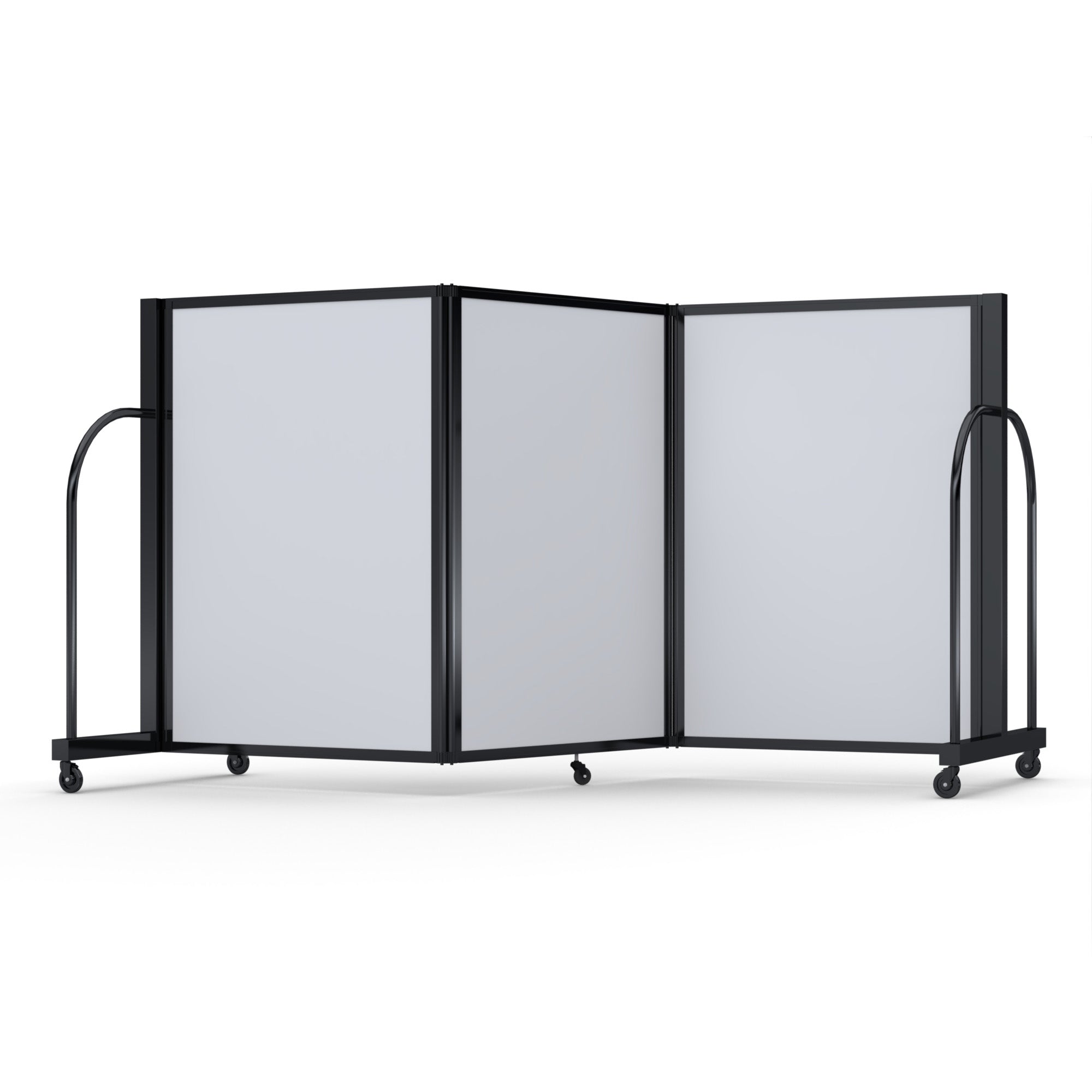 Screenflex Full Motion Divider, 4' x 8'7", Black Frame, Ice Vinyl
