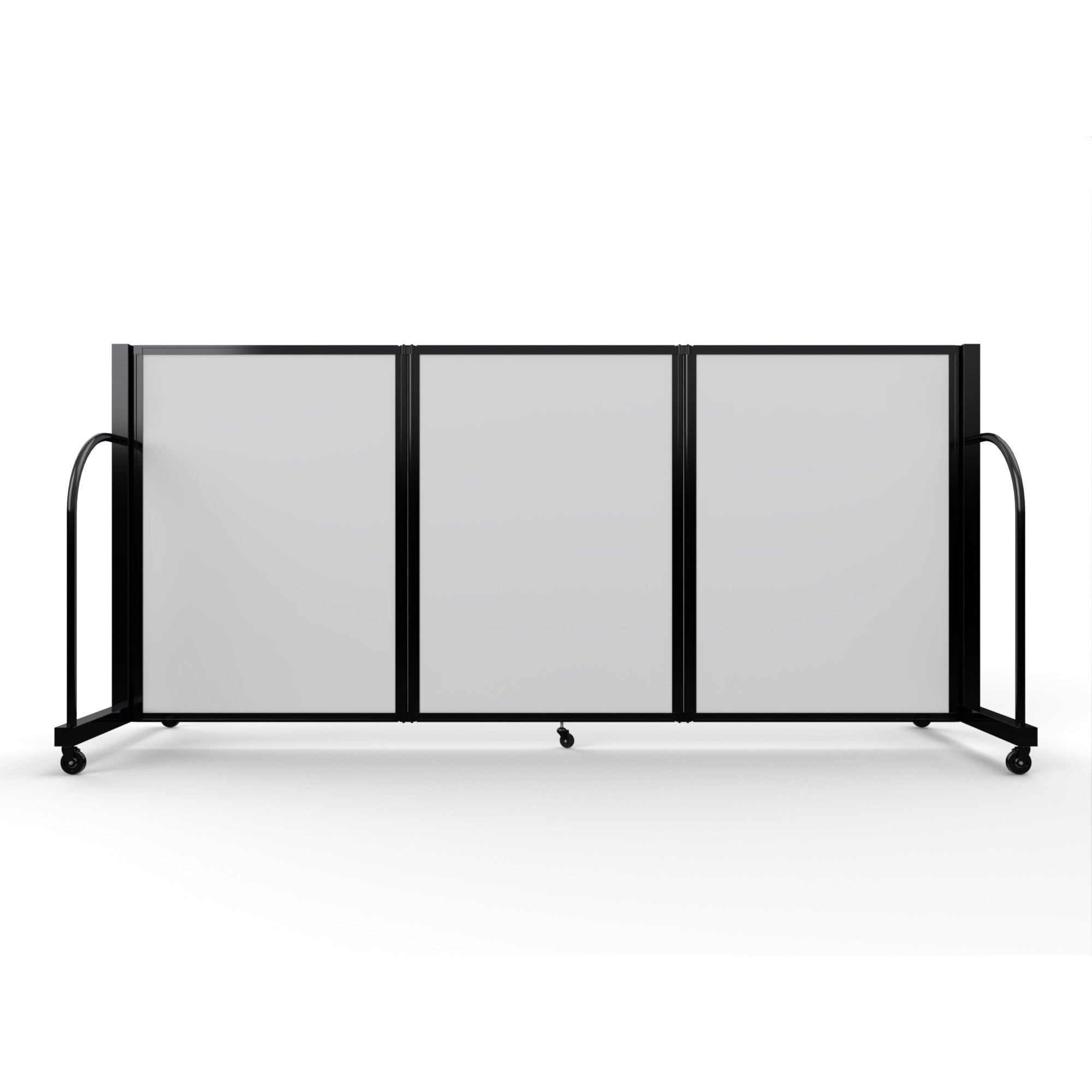 Screenflex Full Motion Divider, 4' x 8'7", Black Frame, Ice Vinyl