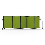 Screenflex Full Motion Divider, 4' x 14'1", Black Frame, Apple Green