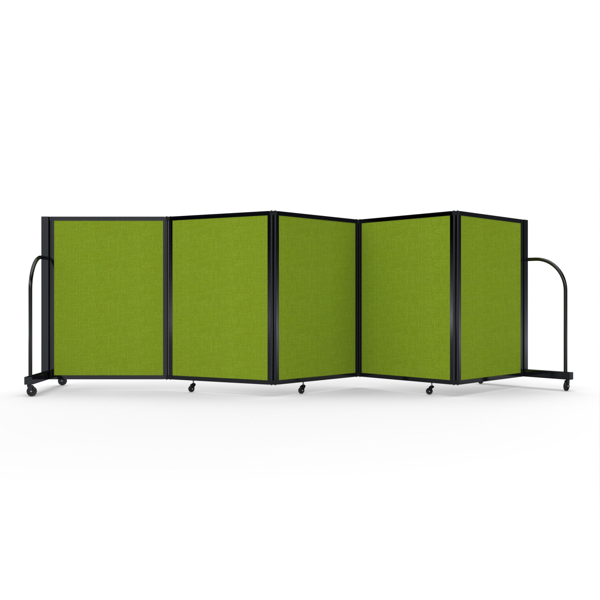 Screenflex Full Motion Divider, 4' x 14'1", Black Frame, Apple Green