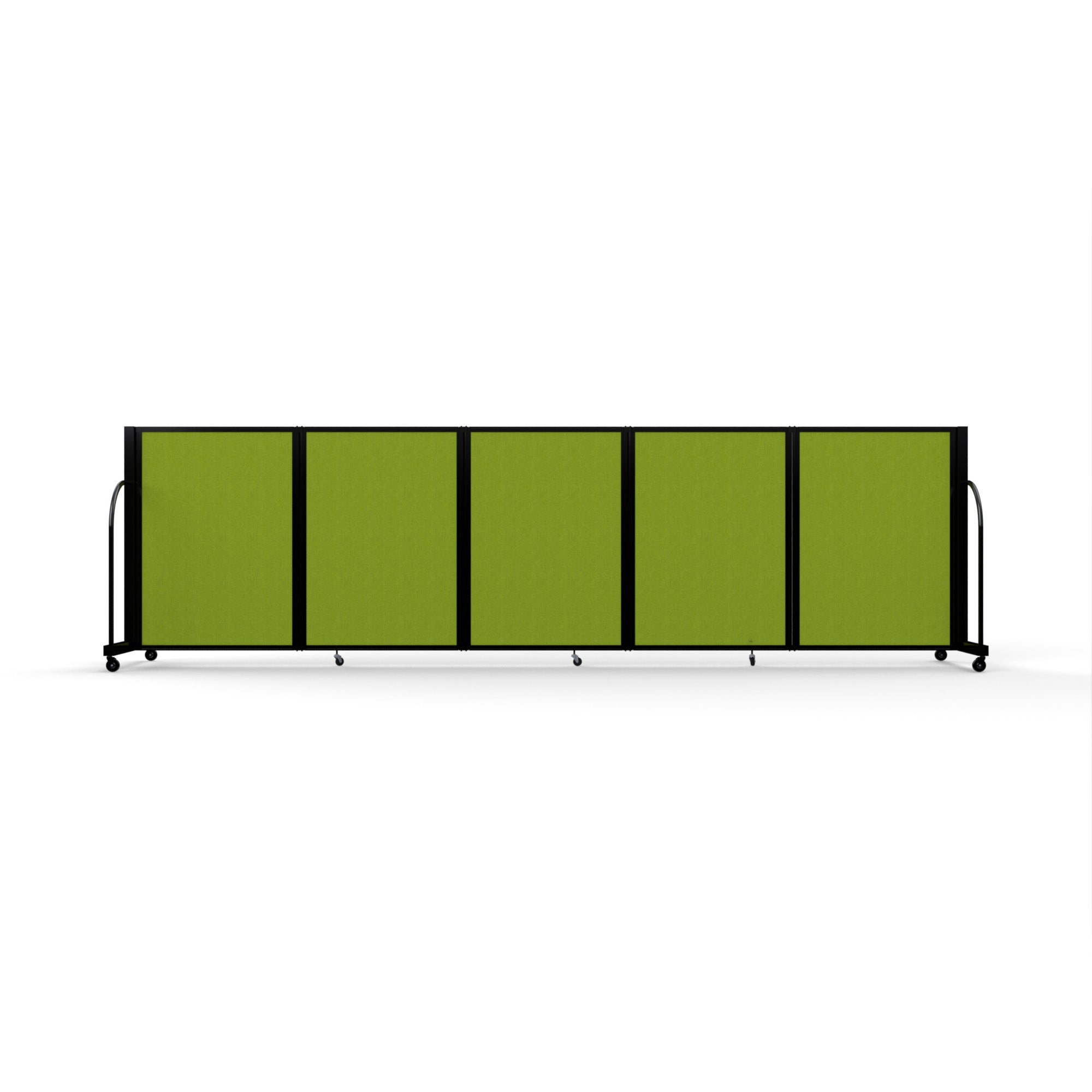 Screenflex Full Motion Divider, 4' x 14'1", Black Frame, Apple Green