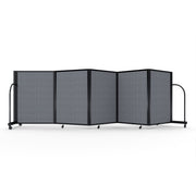 Screenflex Full Motion Divider, 4' x 14'1", Black Frame, Stone