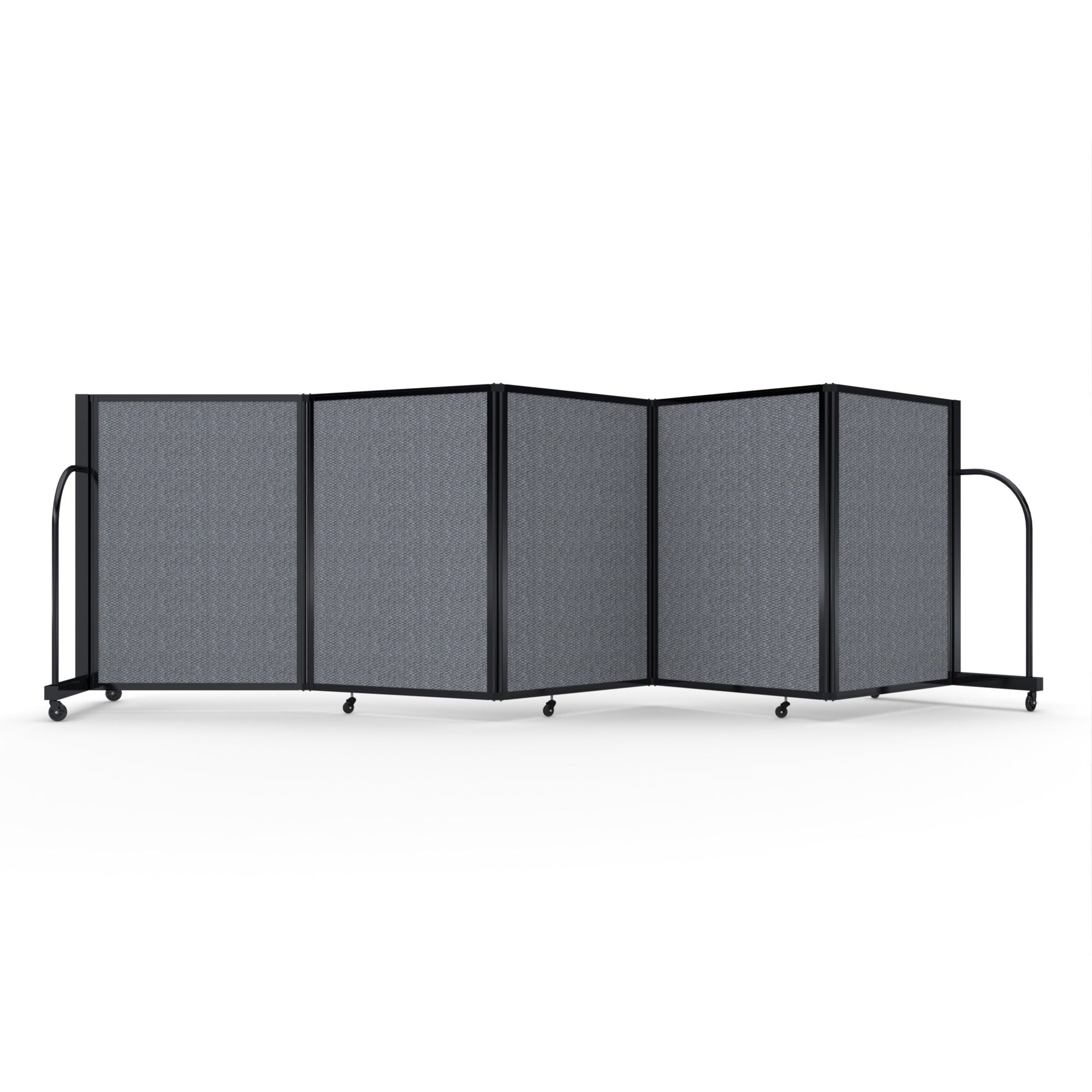 Screenflex Full Motion Divider, 4' x 14'1", Black Frame, Stone