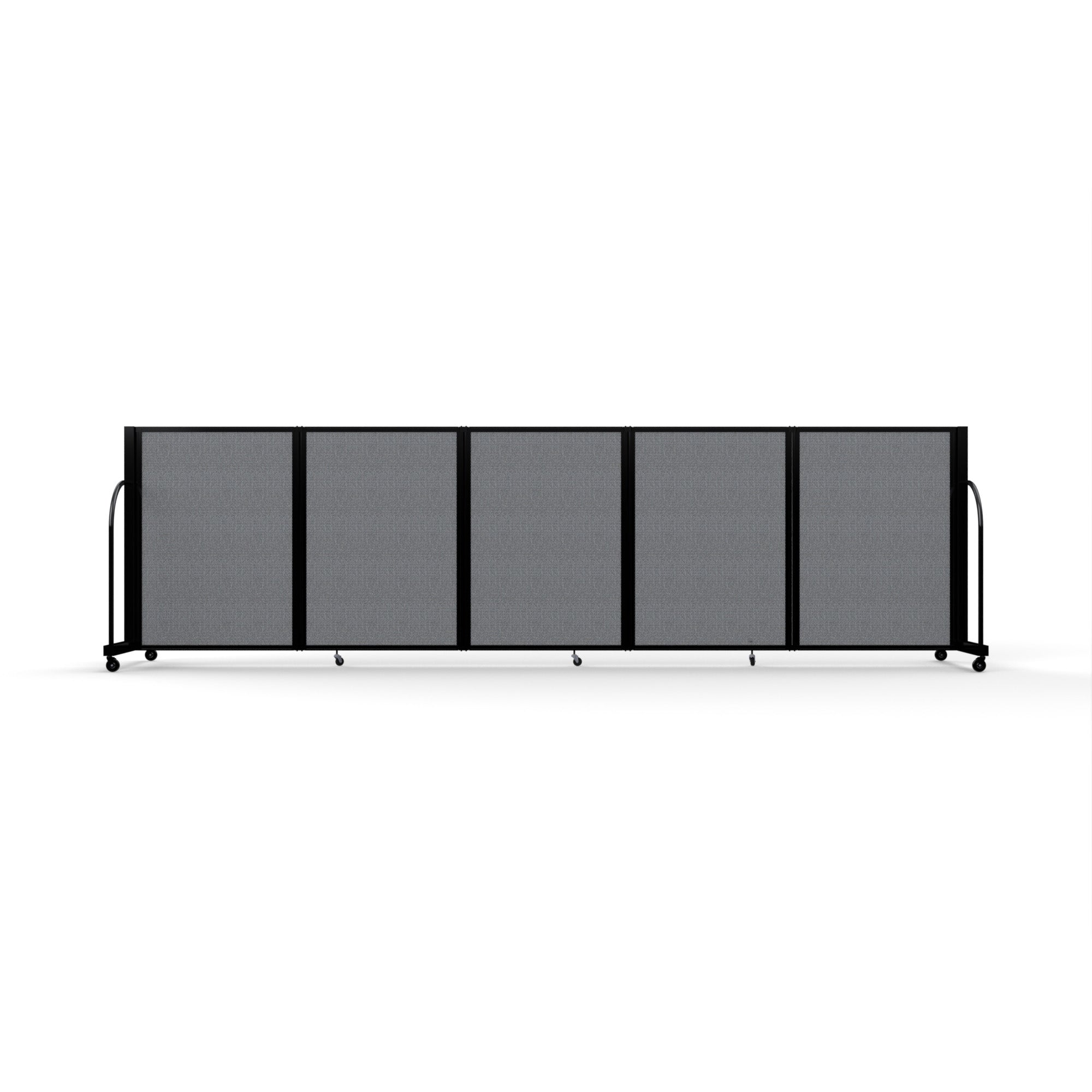 Screenflex Full Motion Divider, 4' x 14'1", Black Frame, Stone
