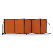 Screenflex Full Motion Divider, 4' x 14'1", Black Frame, Orange