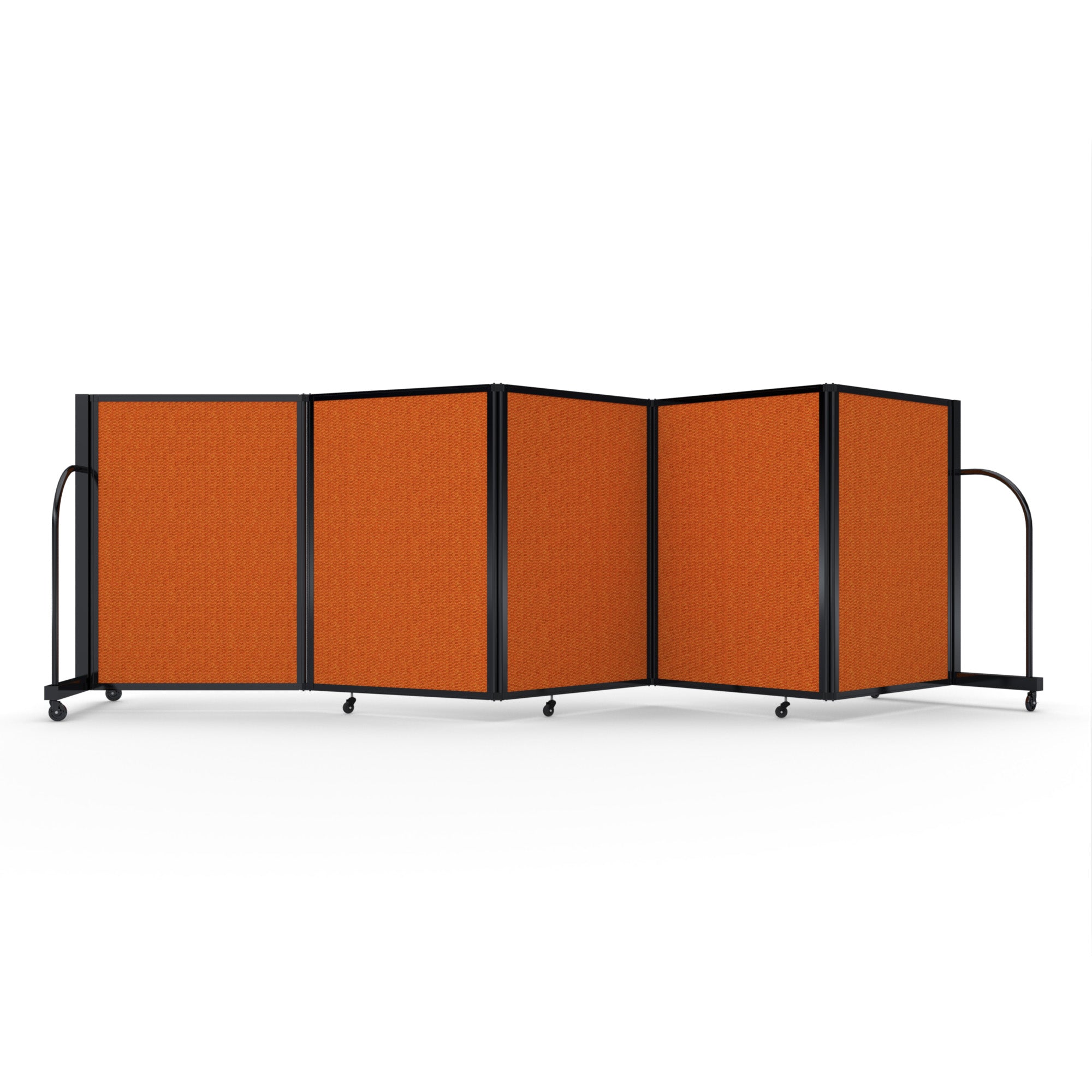Screenflex Full Motion Divider, 4' x 14'1", Black Frame, Orange