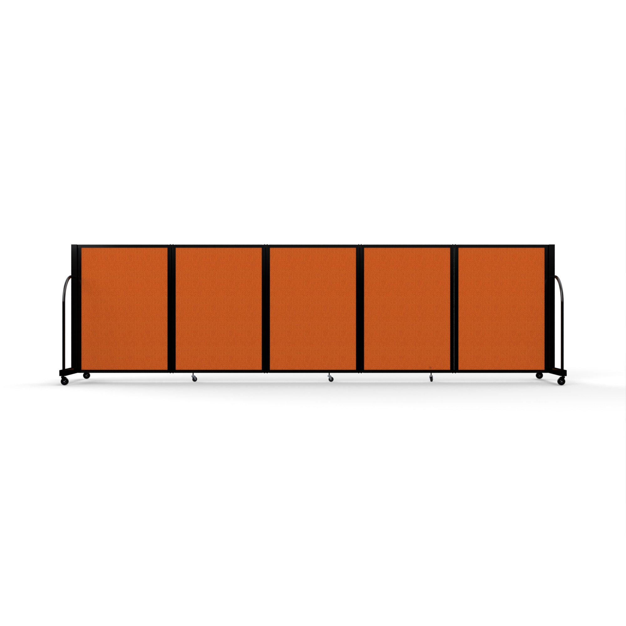 Screenflex Full Motion Divider, 4' x 14'1", Black Frame, Orange