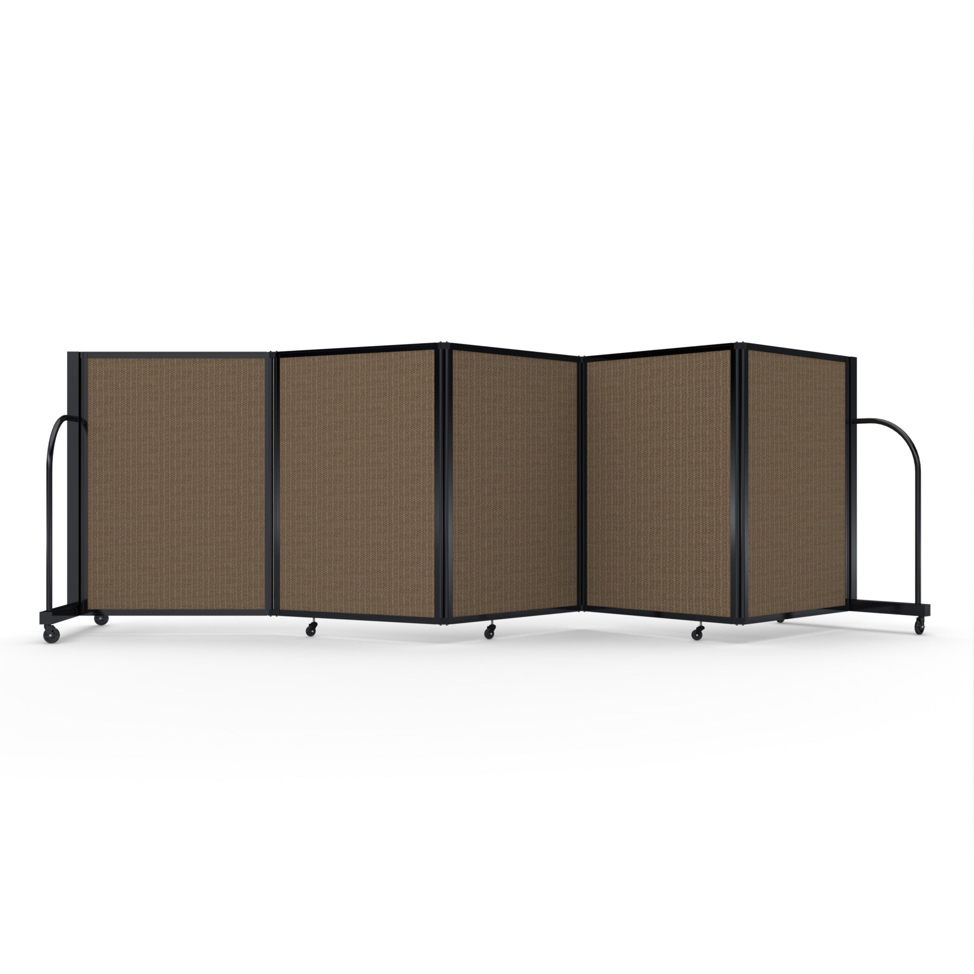 Screenflex Full Motion Divider, 4' x 14'1", Black Frame, Walnut
