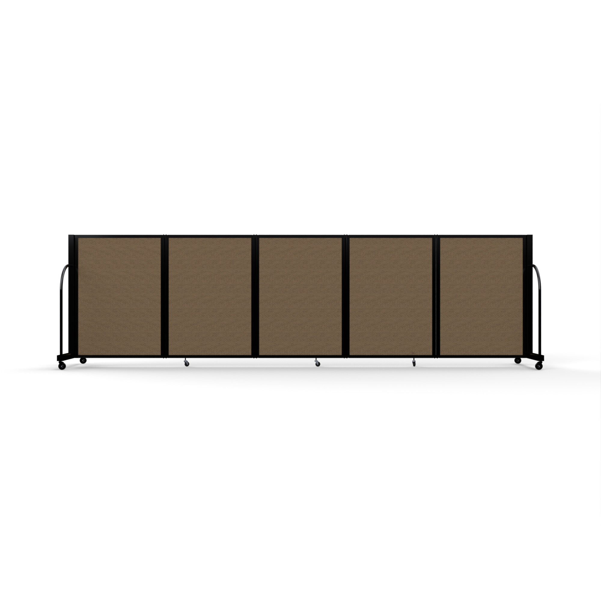 Screenflex Full Motion Divider, 4' x 14'1", Black Frame, Walnut