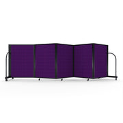 Screenflex Full Motion Divider, 4' x 14'1", Black Frame, Purple