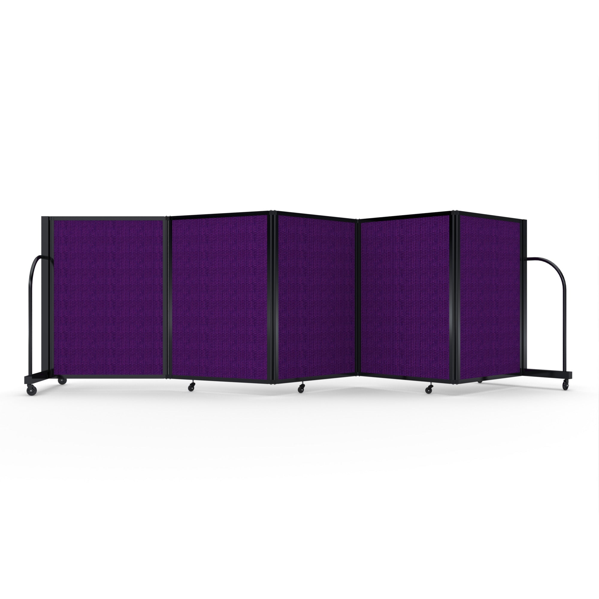 Screenflex Full Motion Divider, 4' x 14'1", Black Frame, Purple