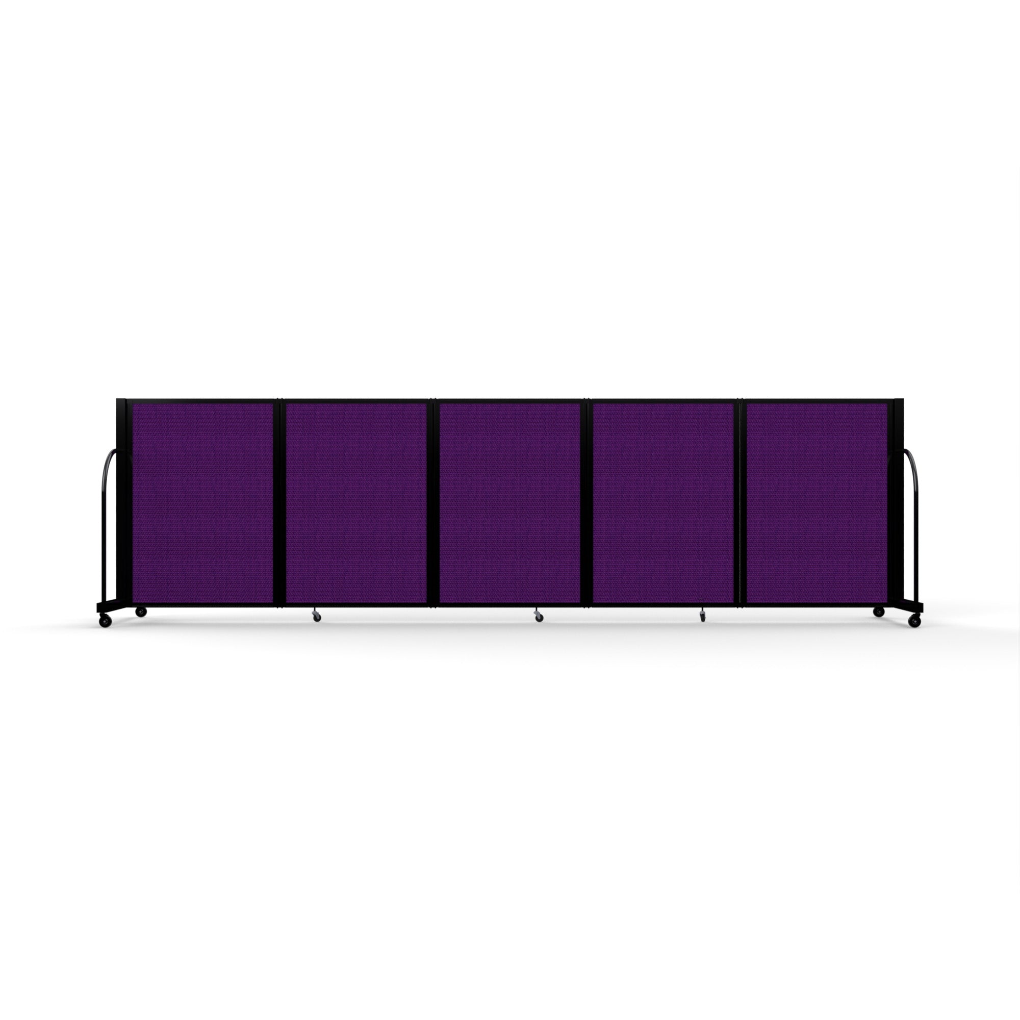 Screenflex Full Motion Divider, 4' x 14'1", Black Frame, Purple