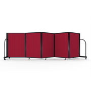 Screenflex Full Motion Divider, 4' x 14'1", Black Frame, Primary Red