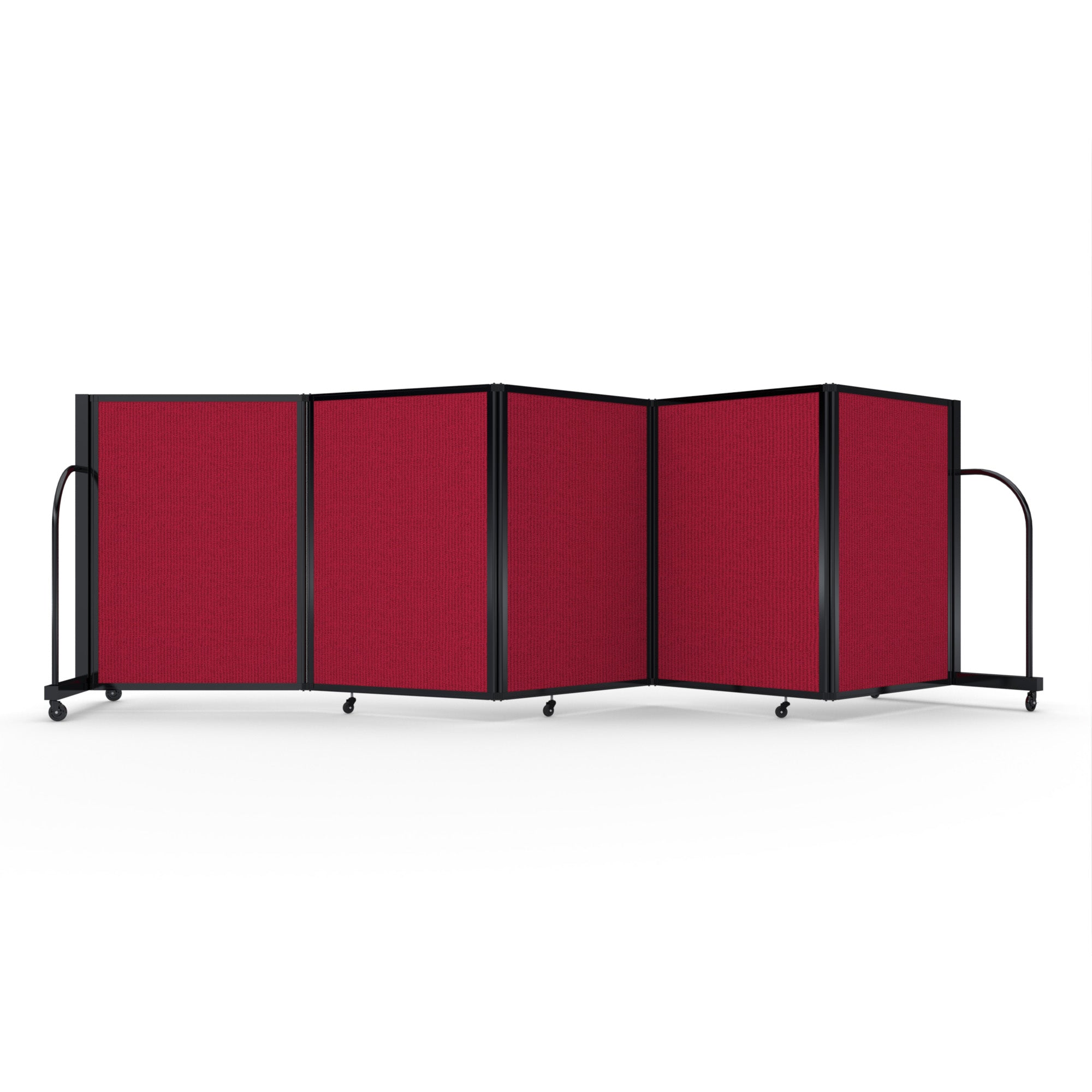 Screenflex Full Motion Divider, 4' x 14'1", Black Frame, Primary Red