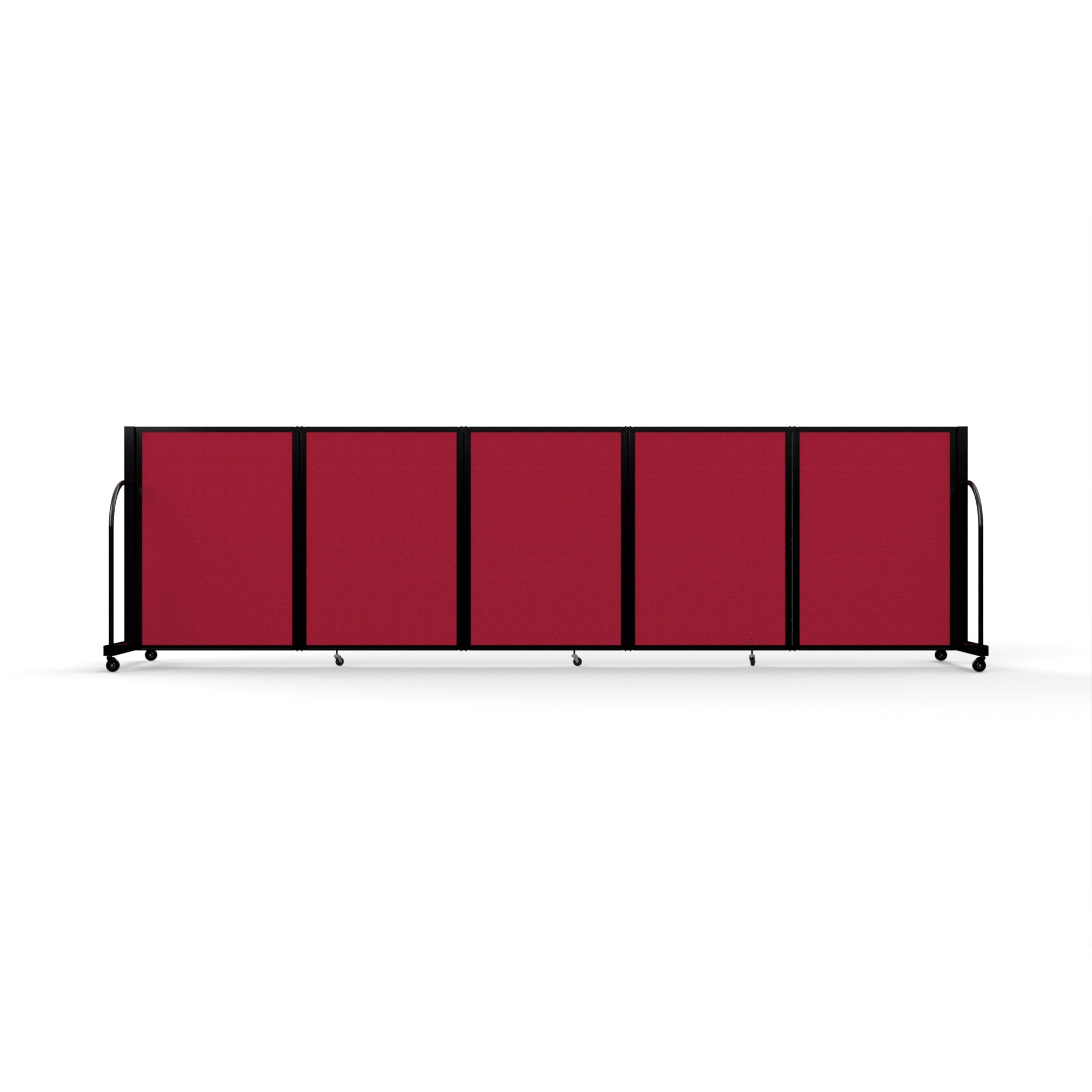 Screenflex Full Motion Divider, 4' x 14'1", Black Frame, Primary Red