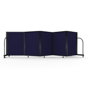 Screenflex Full Motion Divider, 4' x 14'1", Black Frame, Navy