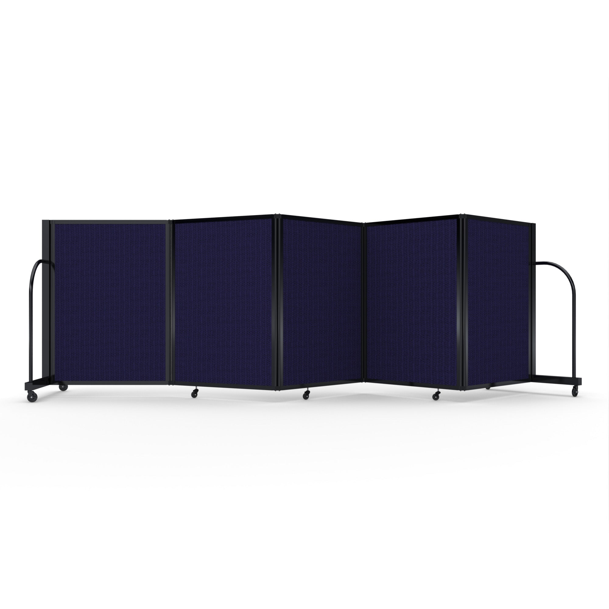 Screenflex Full Motion Divider, 4' x 14'1", Black Frame, Navy