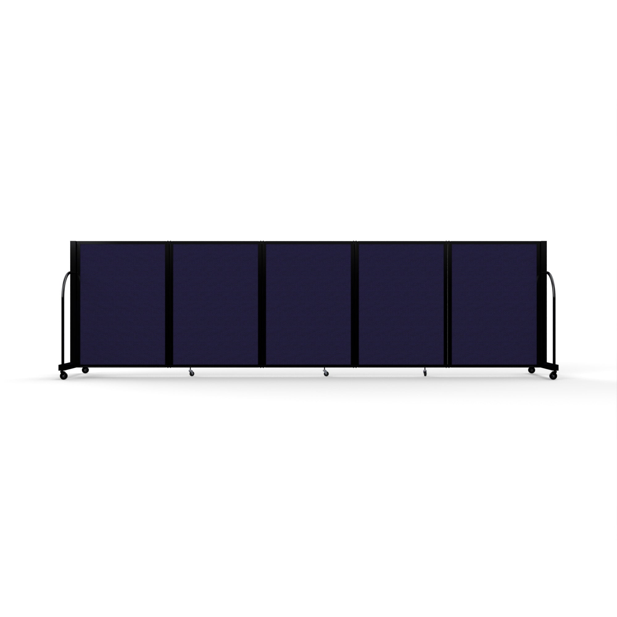 Screenflex Full Motion Divider, 4' x 14'1", Black Frame, Navy
