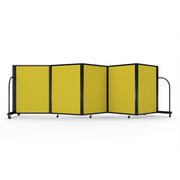Screenflex Full Motion Divider, 4' x 14'1", Black Frame, Primary Yellow