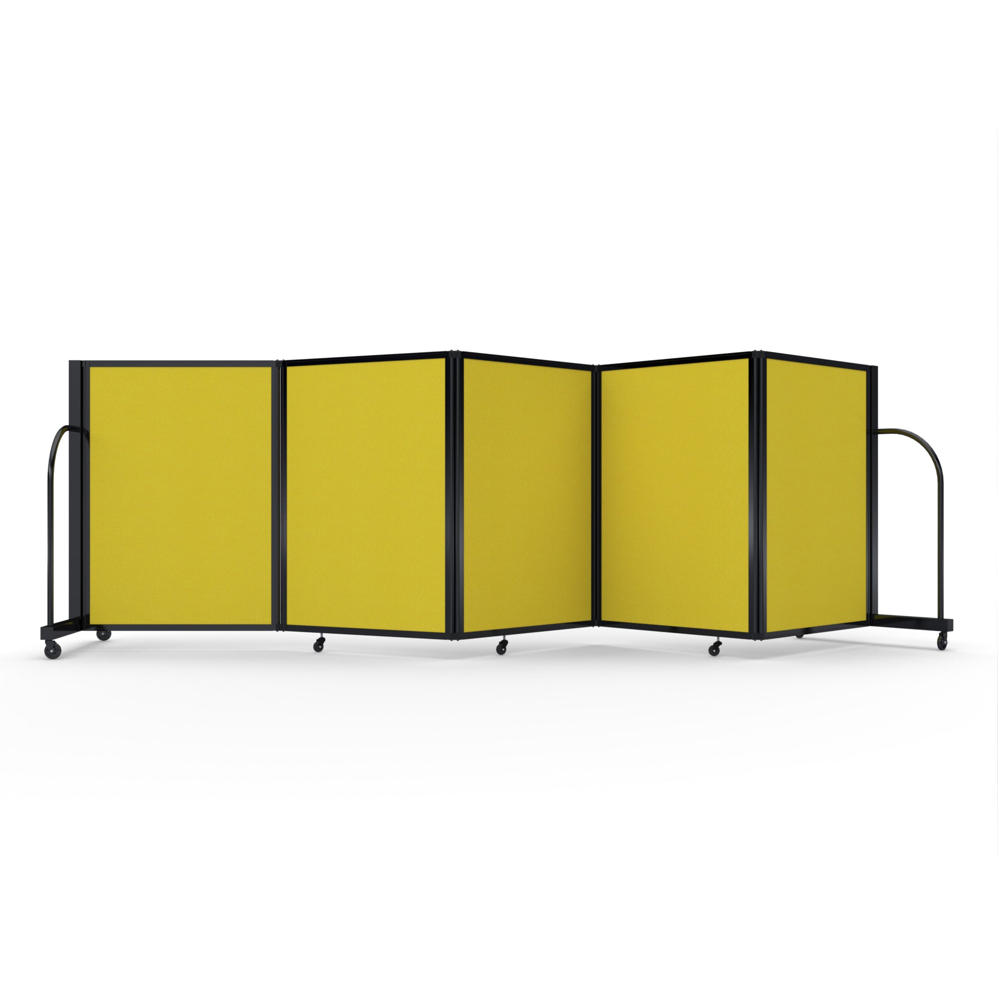 Screenflex Full Motion Divider, 4' x 14'1", Black Frame, Primary Yellow