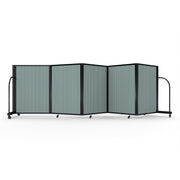 Screenflex Full Motion Divider, 4' x 14'1", Black Frame, Sea Green