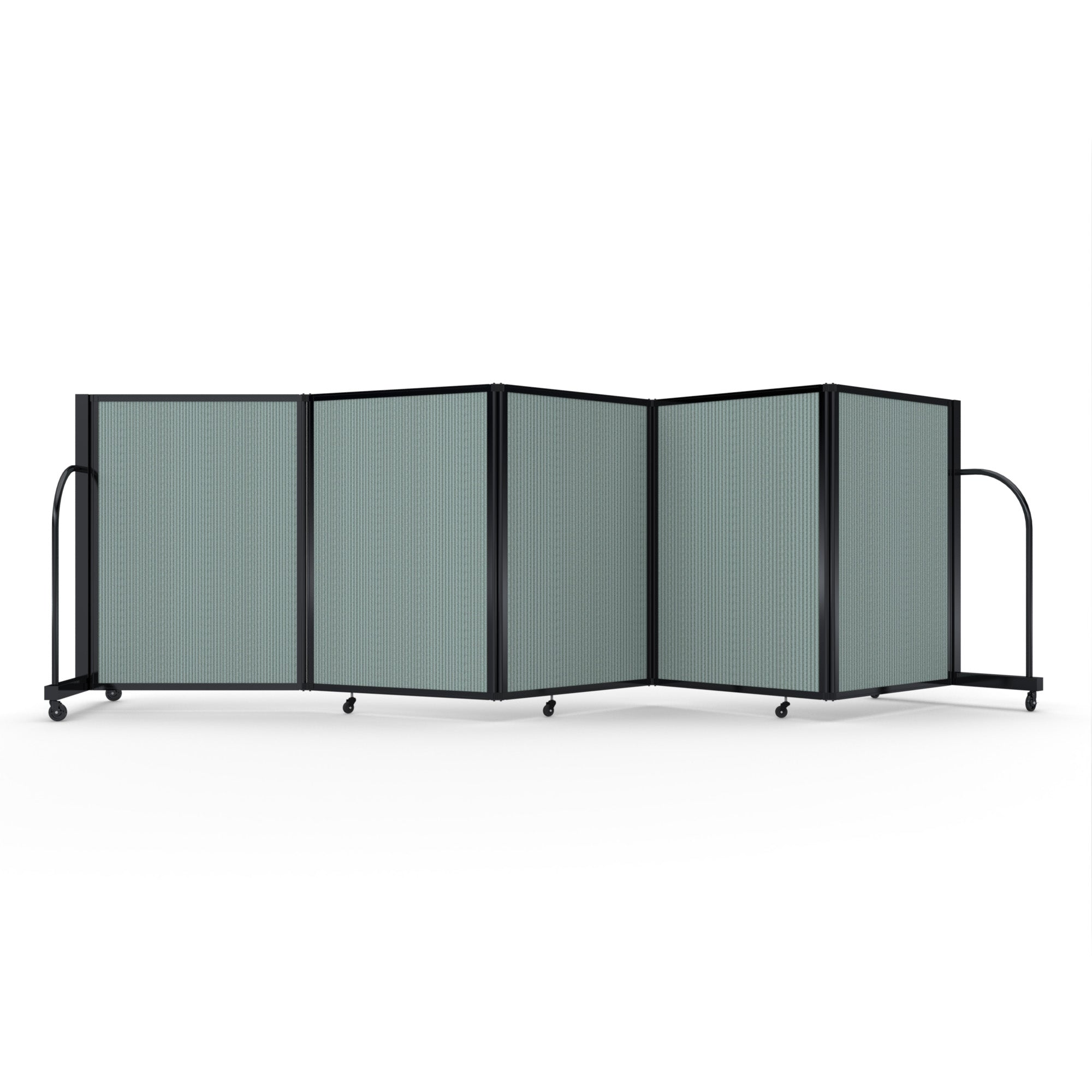 Screenflex Full Motion Divider, 4' x 14'1", Black Frame, Sea Green