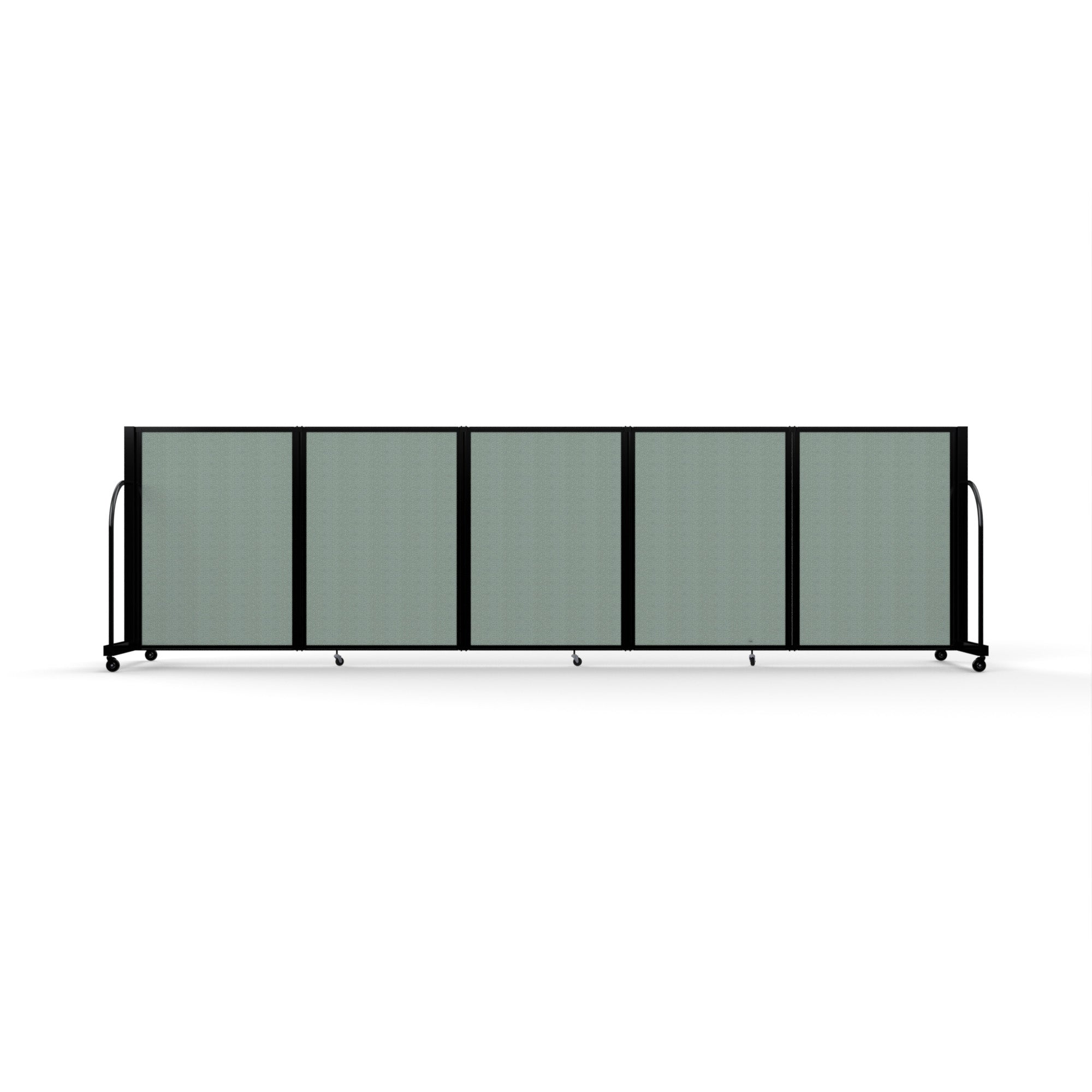 Screenflex Full Motion Divider, 4' x 14'1", Black Frame, Sea Green