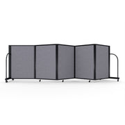 Screenflex Full Motion Divider, 4' x 14'1", Black Frame, Select Gray