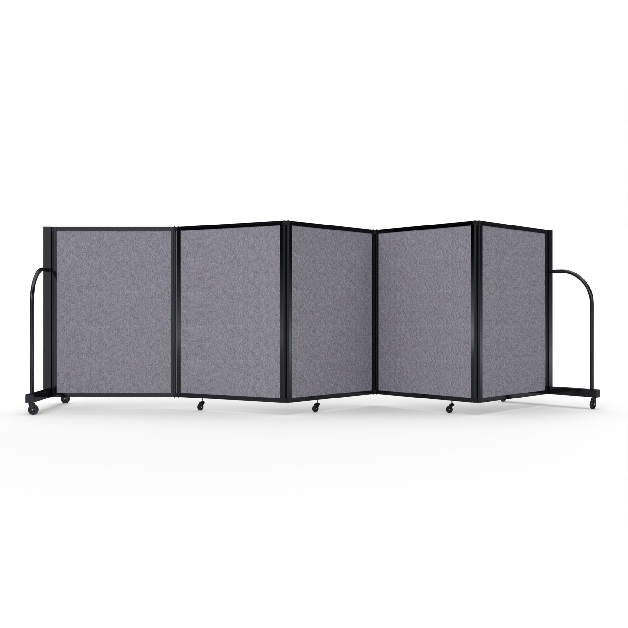 Screenflex Full Motion Divider, 4' x 14'1", Black Frame, Select Gray