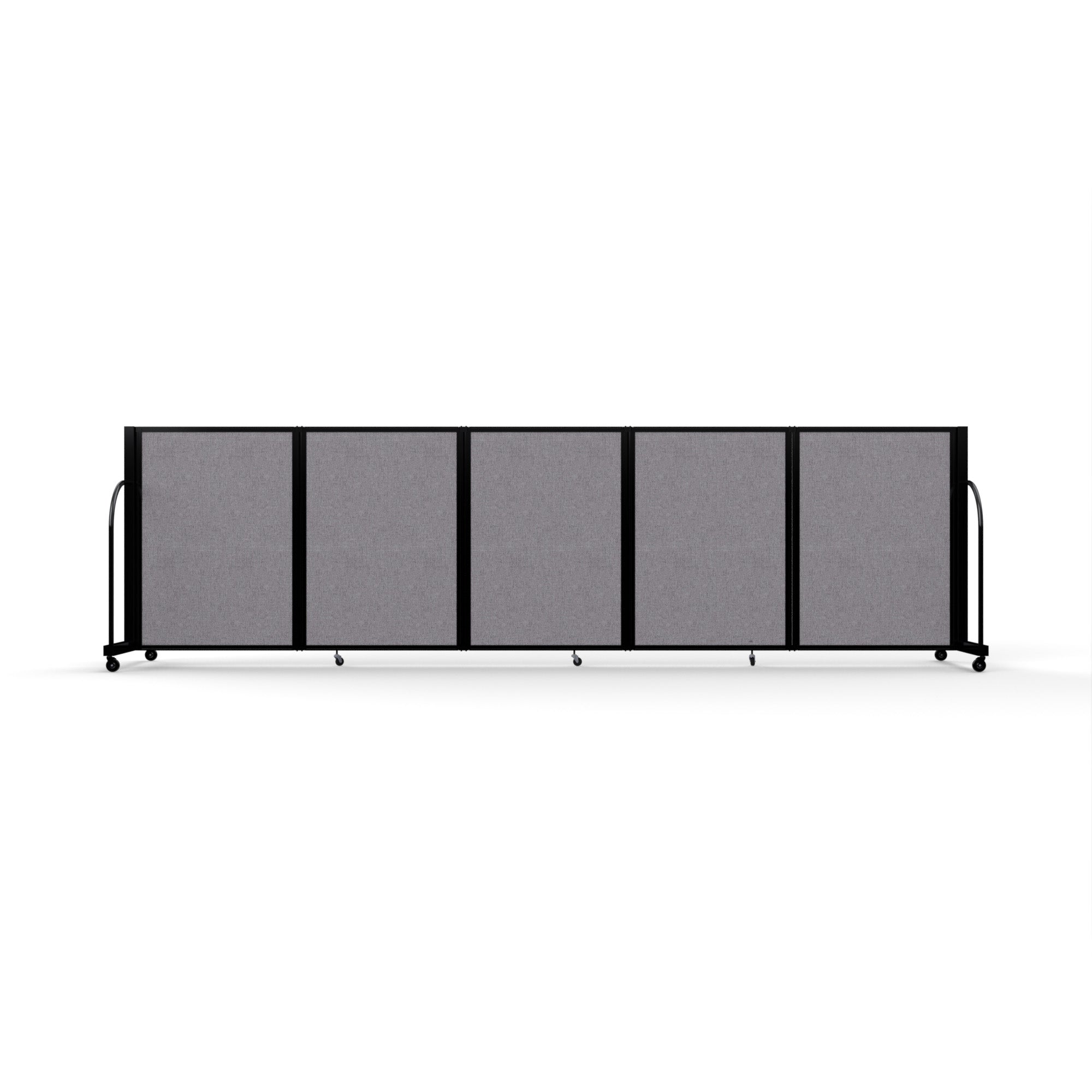 Screenflex Full Motion Divider, 4' x 14'1", Black Frame, Select Gray